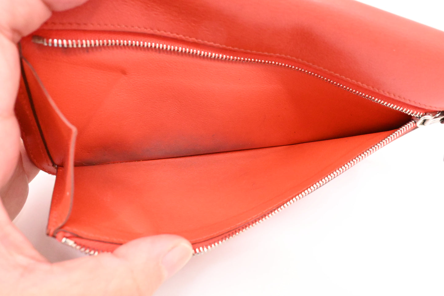 Hermes Dogon Wallet in Blood Orange Leather