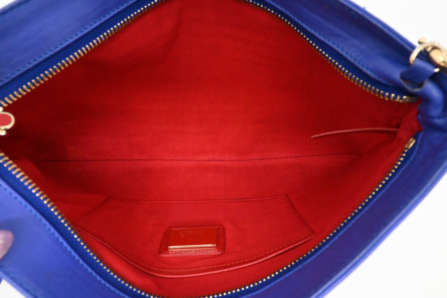 Louboutin Loubiposh Clutch in Blue Purple Spiked Leather