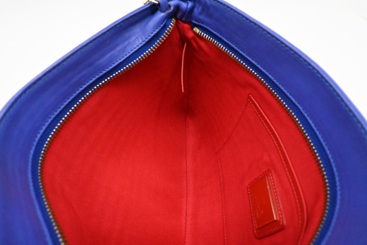 Louboutin Loubiposh Clutch in Blue Purple Spiked Leather
