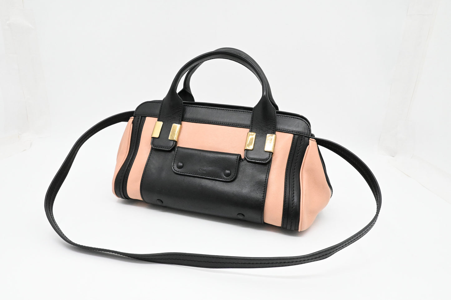 Chloe Alice Bag in Pink and Black Leather