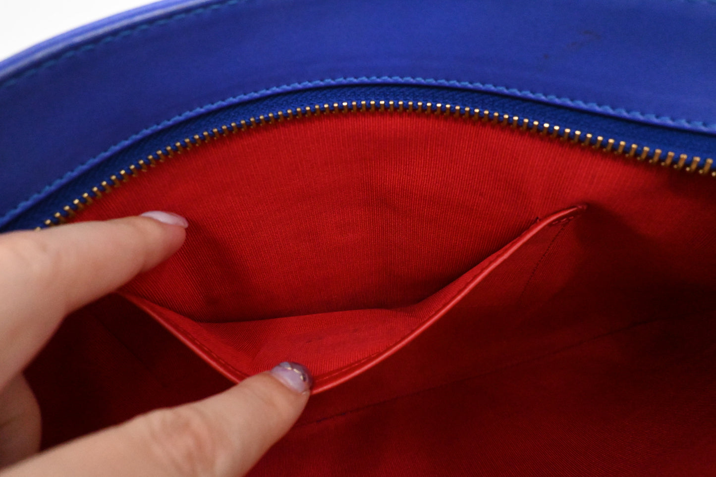 Louboutin Loubiposh Clutch in Blue Purple Spiked Leather