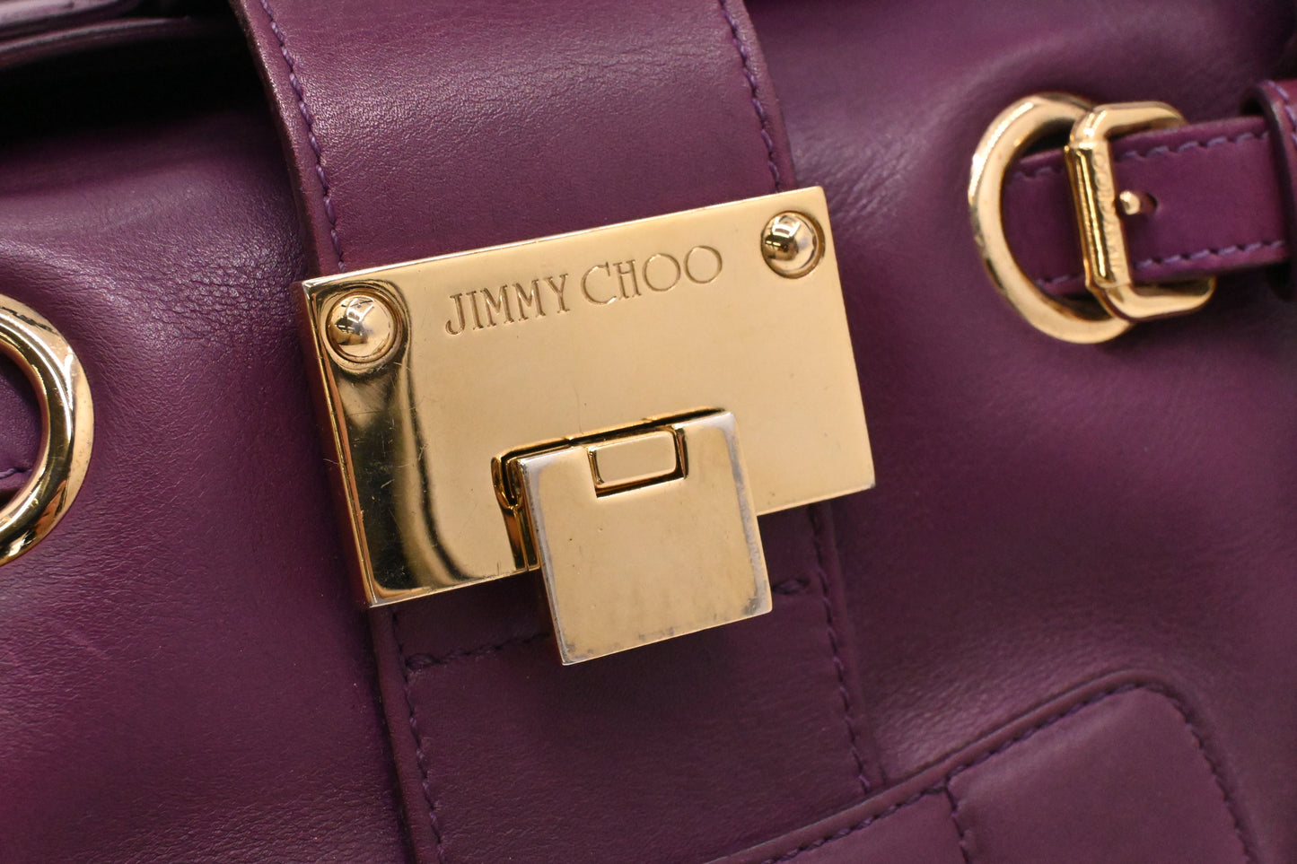 Jimmy Choo Rosalie Shoulder Bag in Purple Leather