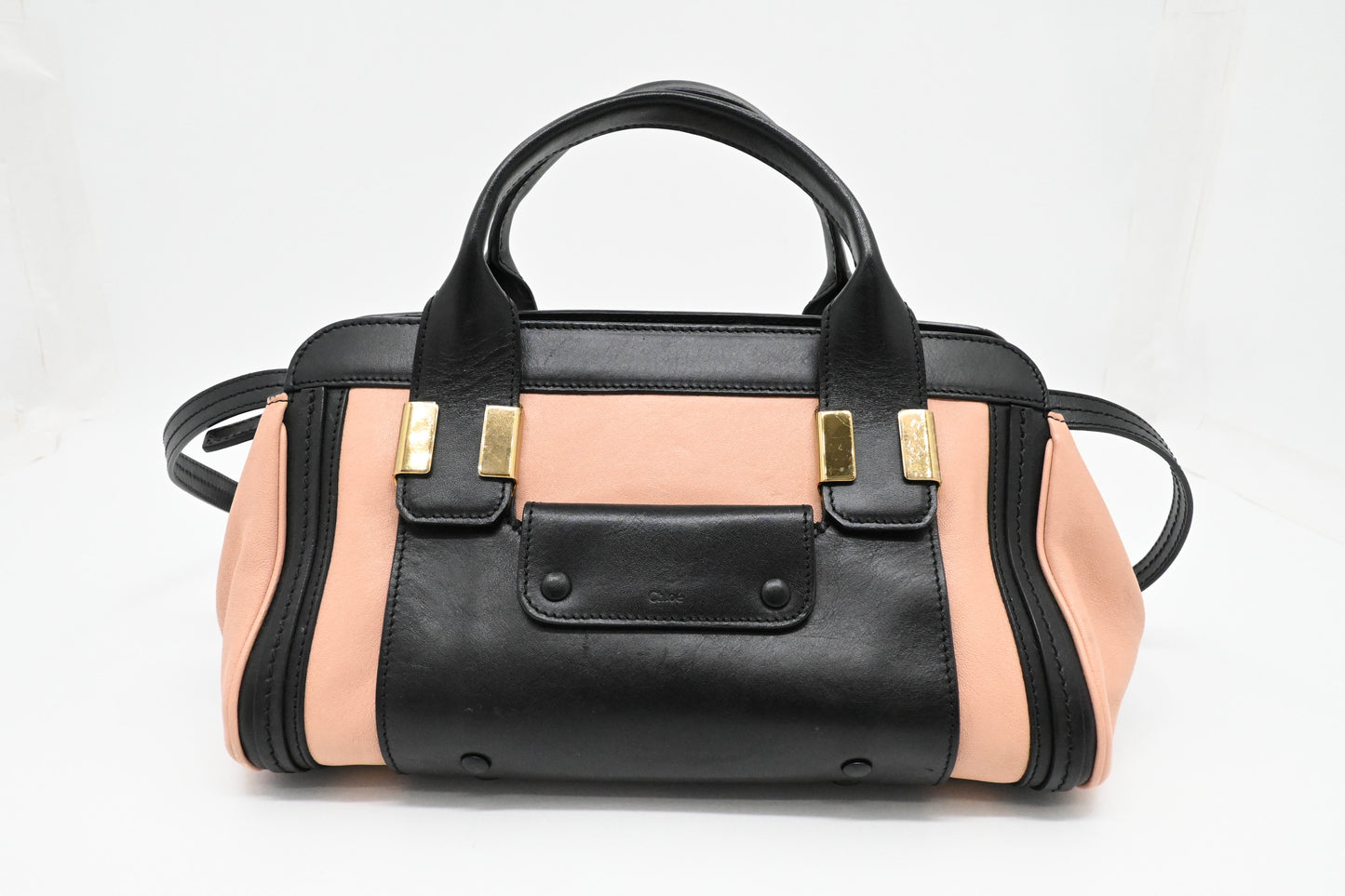 Chloe Alice Bag in Pink and Black Leather