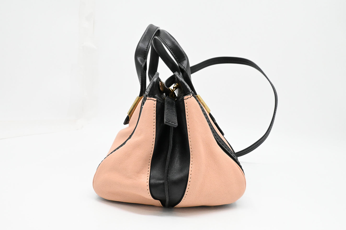 Chloe Alice Bag in Pink and Black Leather