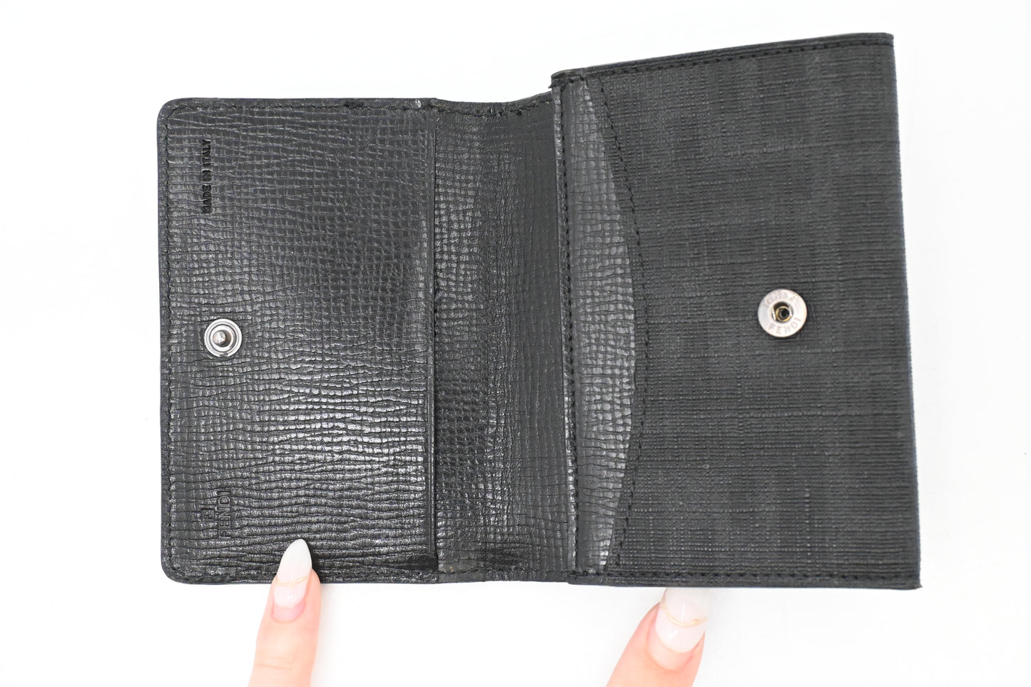 Fendi Card Case in Black Zucca Canvas