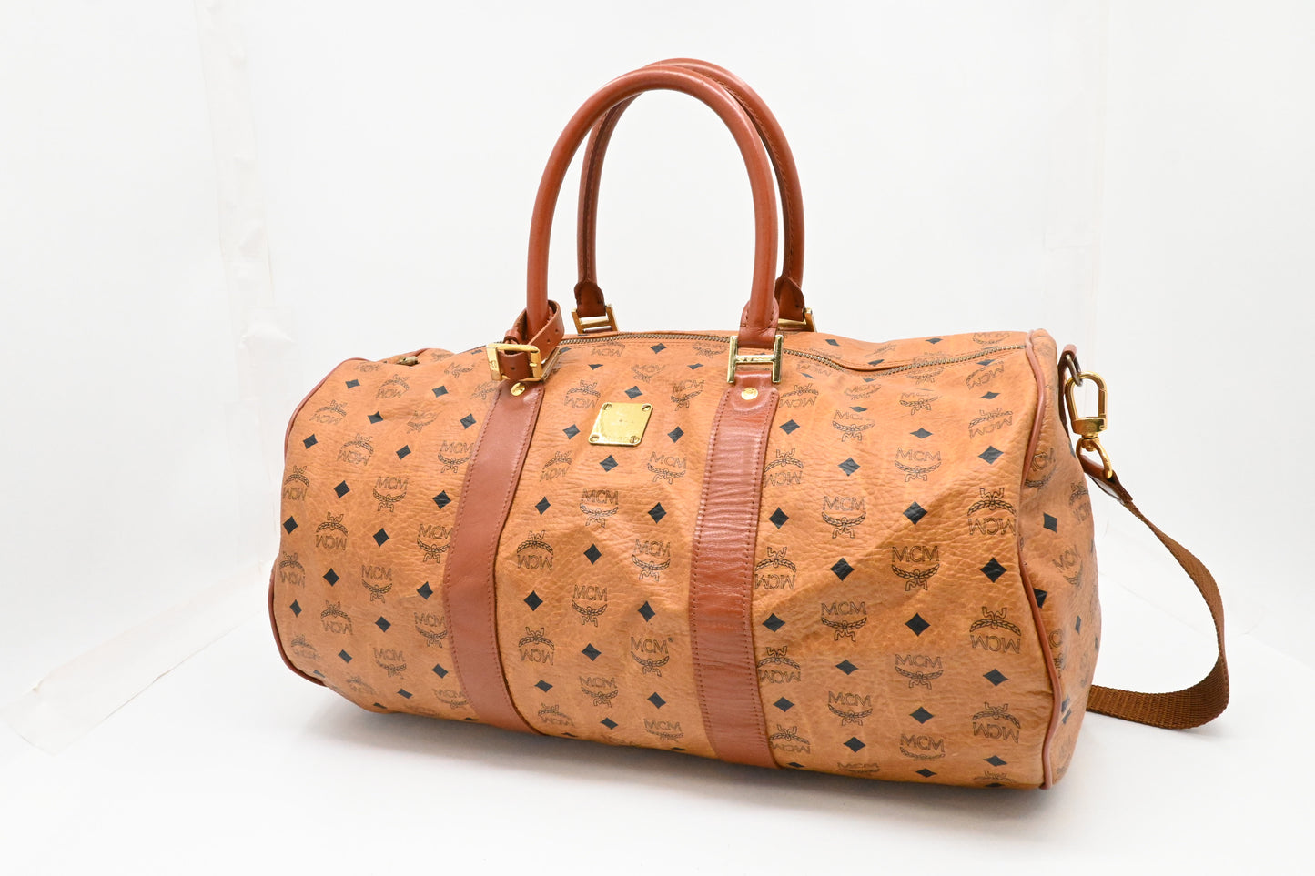 MCM Travel Bag in Cognac Visetos Canvas