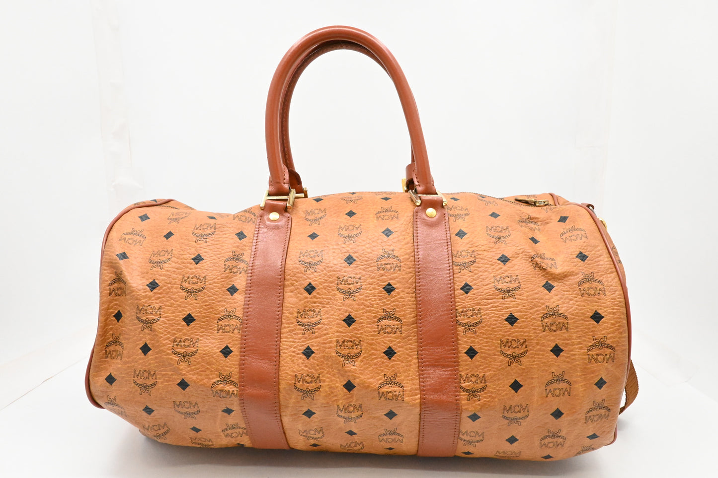 MCM Travel Bag in Cognac Visetos Canvas