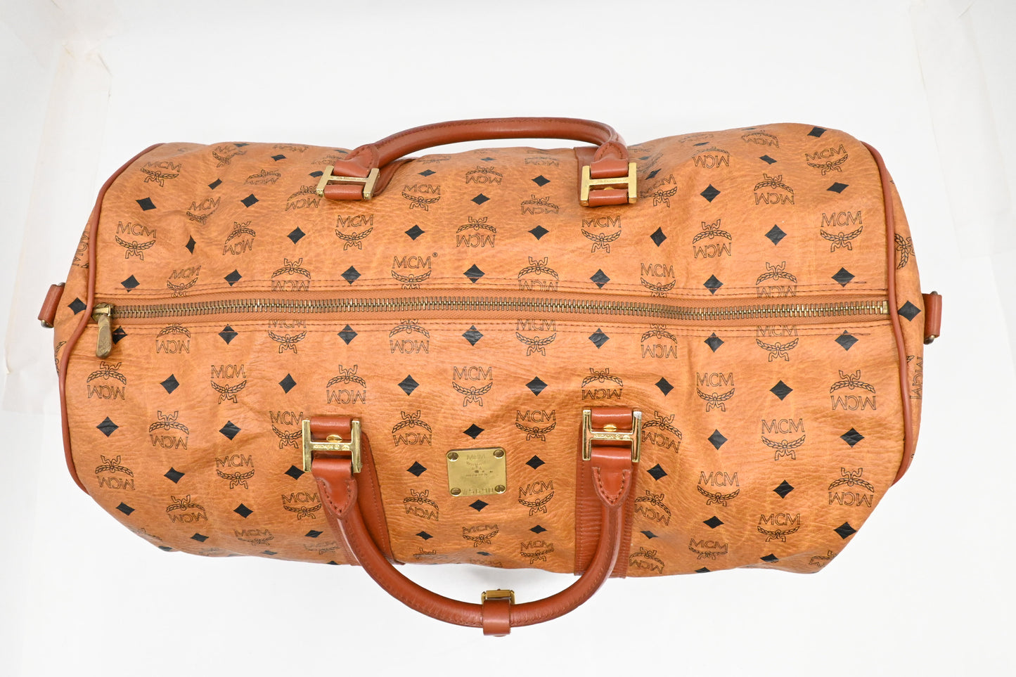 MCM Travel Bag in Cognac Visetos Canvas