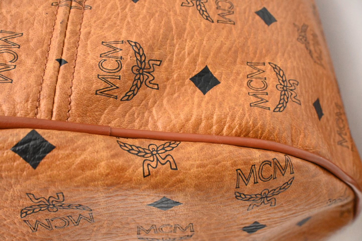 MCM Travel Bag in Cognac Visetos Canvas