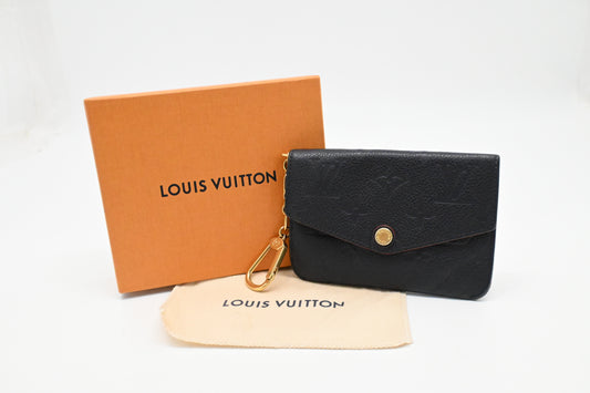 Louis Vuitton Pochette Cles in Marine Rouge Empreinte Leather