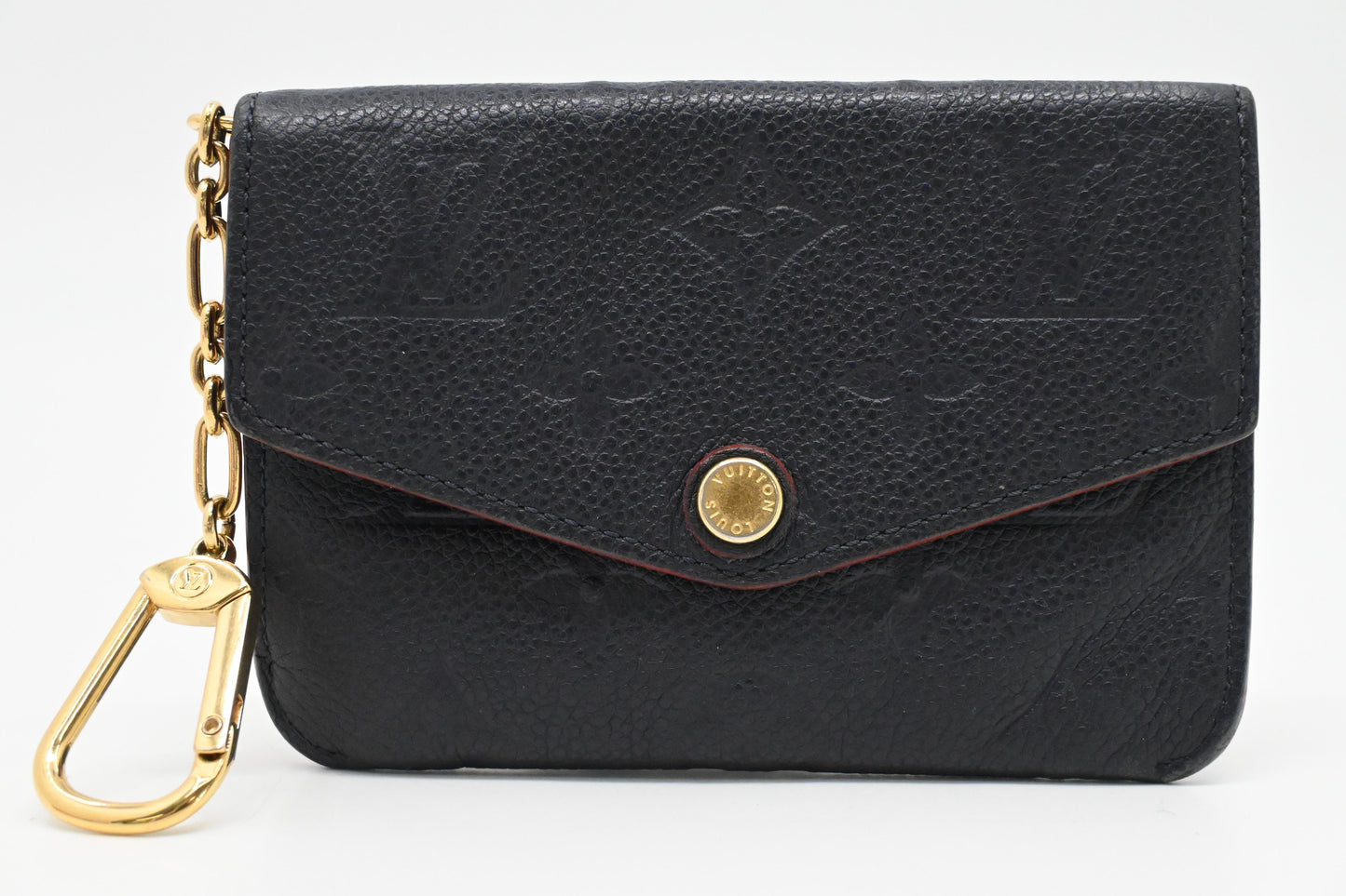 Louis Vuitton Pochette Cles in Marine Rouge Empreinte Leather