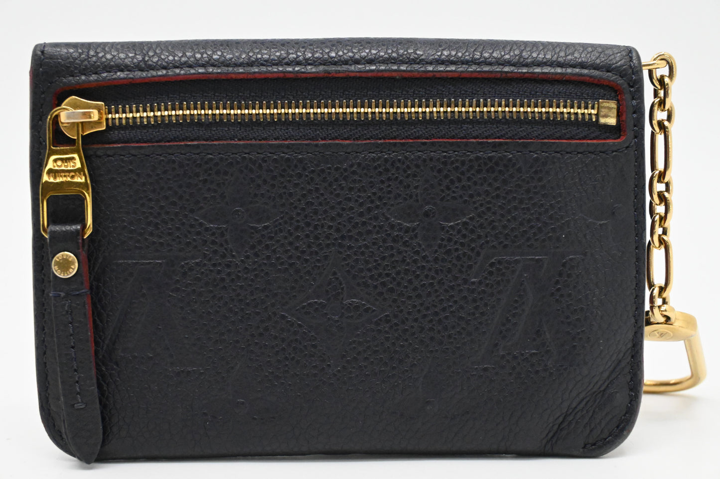 Louis Vuitton Pochette Cles in Marine Rouge Empreinte Leather