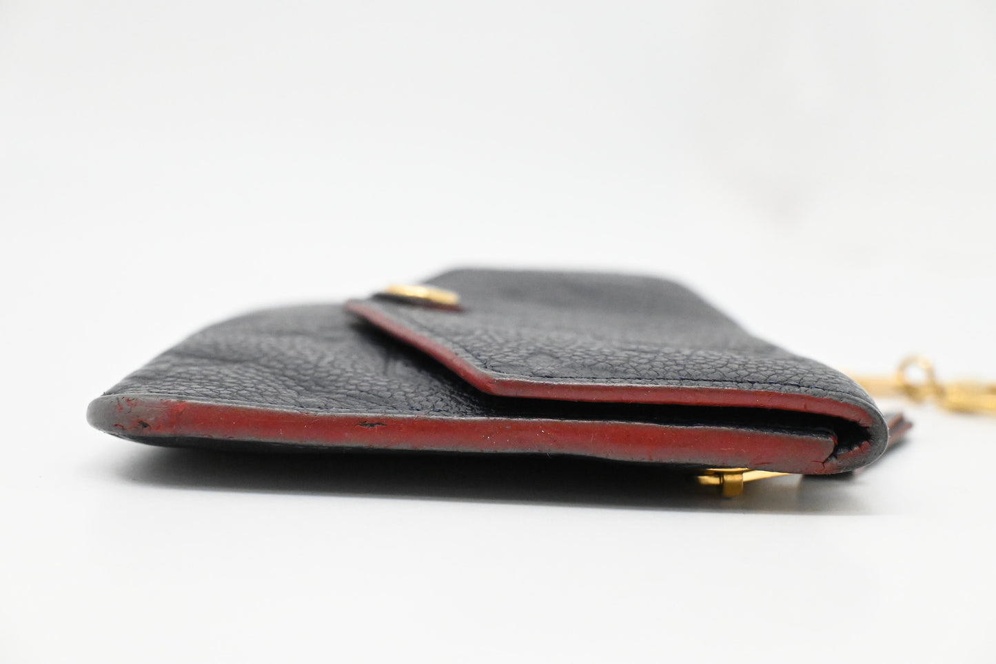 Louis Vuitton Pochette Cles in Marine Rouge Empreinte Leather