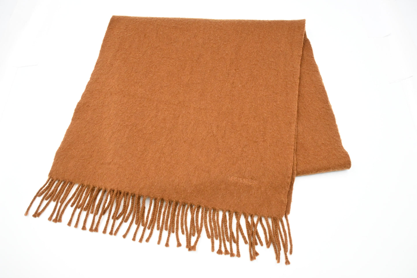 Hermes Scarf in Brown Cashmere