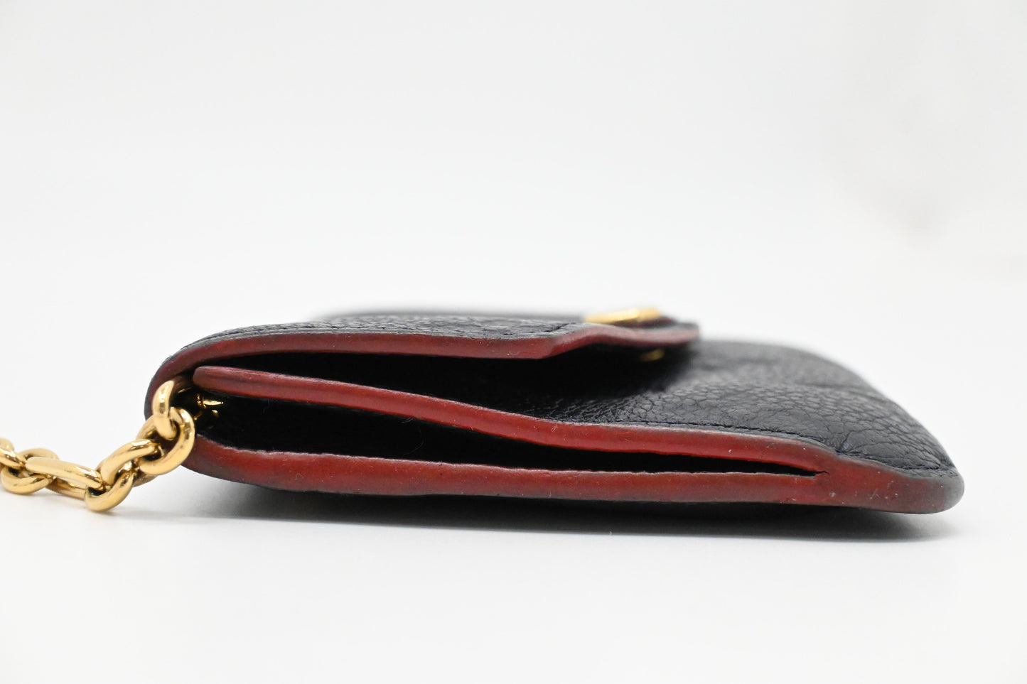 Louis Vuitton Pochette Cles in Marine Rouge Empreinte Leather