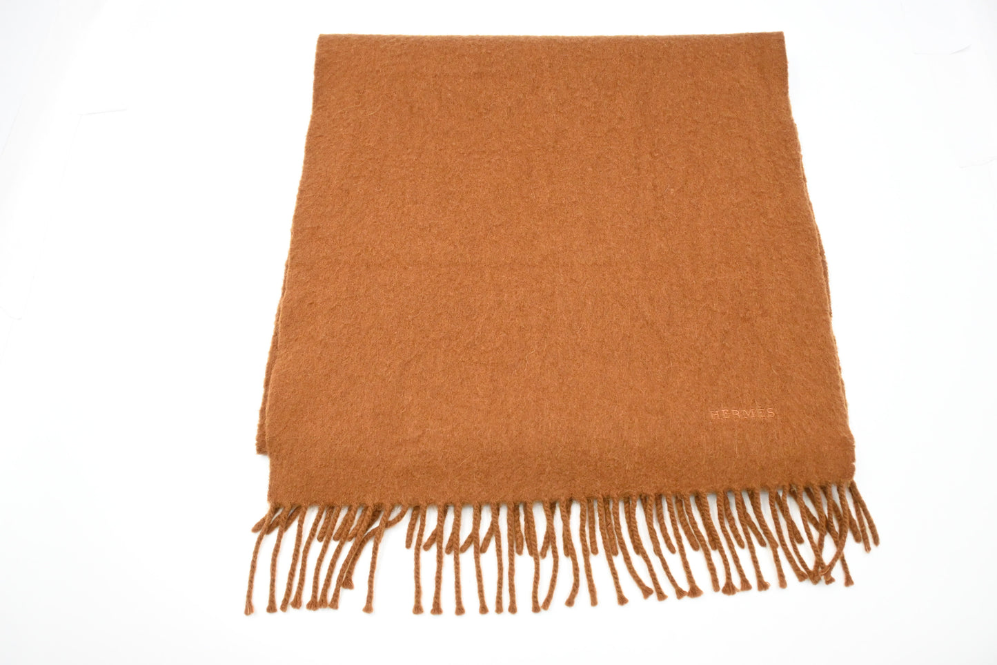 Hermes Scarf in Brown Cashmere