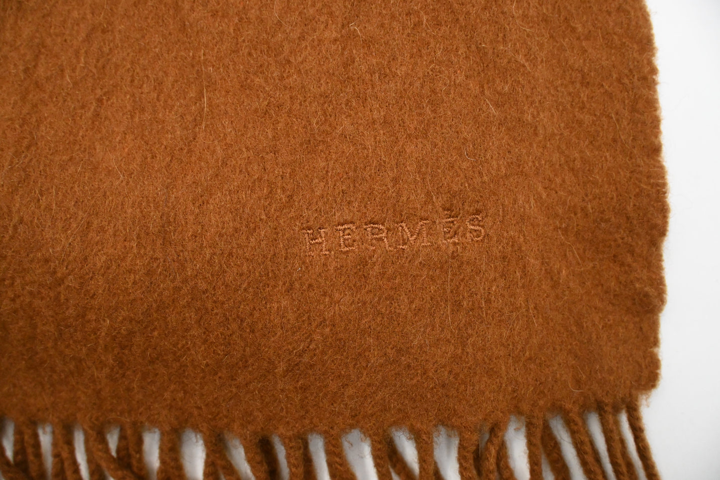 Hermes Scarf in Brown Cashmere