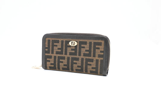 Fendi Long Zippy Wallet in Zucca Canvas