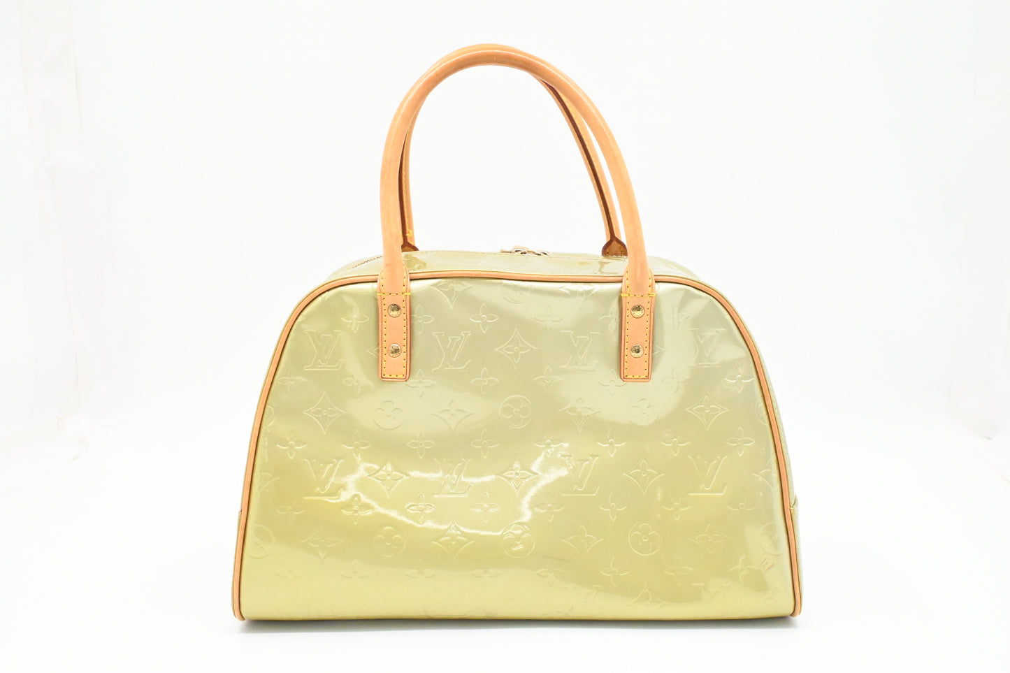 Louis Vuitton Tompkins in Green Metallic Vernis Leather