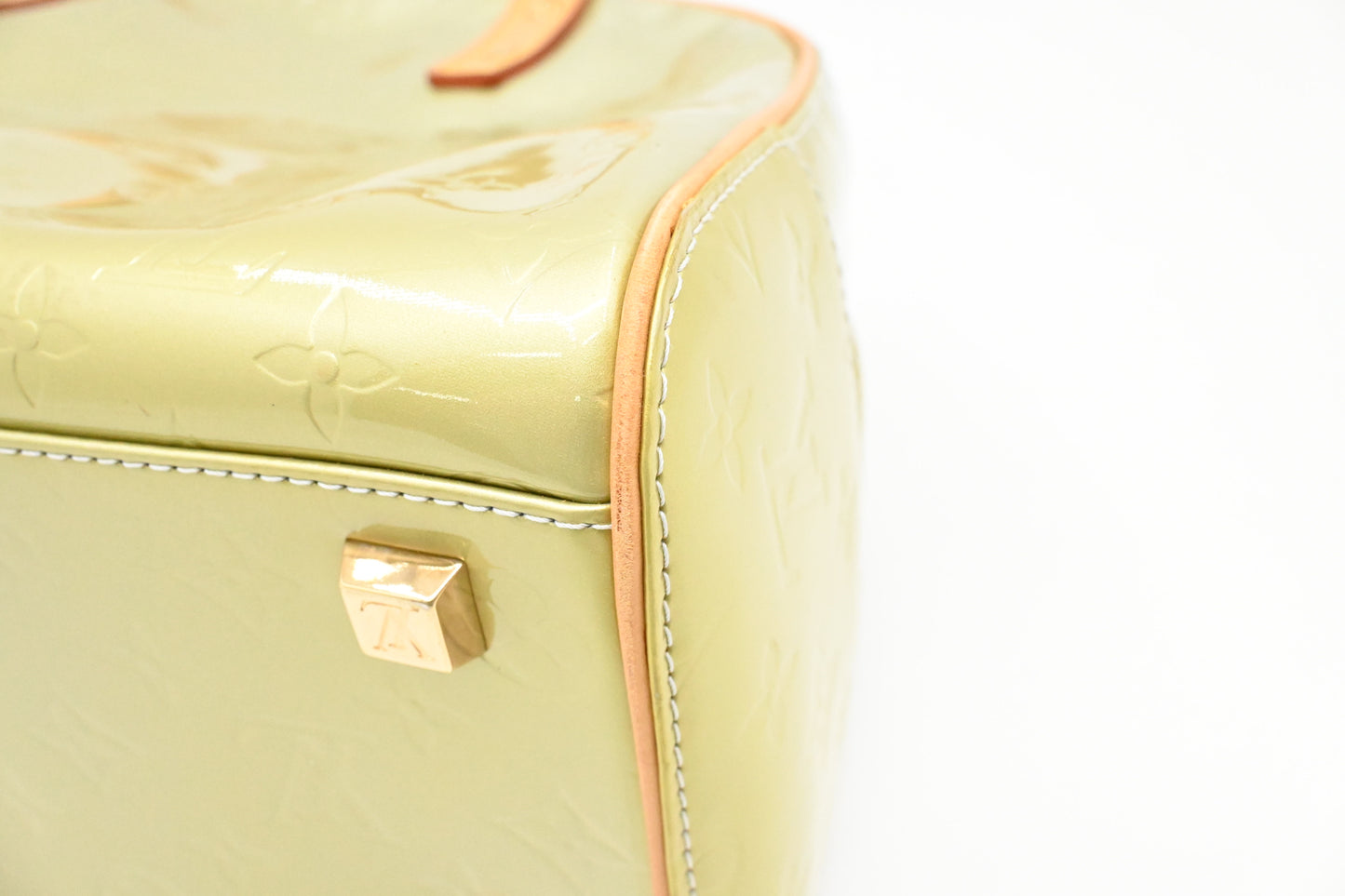 Louis Vuitton Tompkins in Green Metallic Vernis Leather