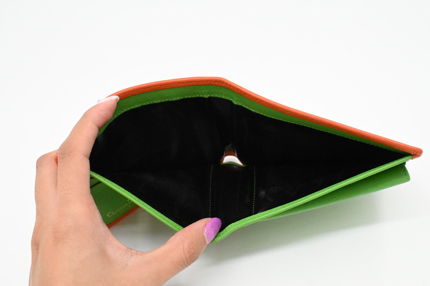 Dior Wallet in Orange Leather