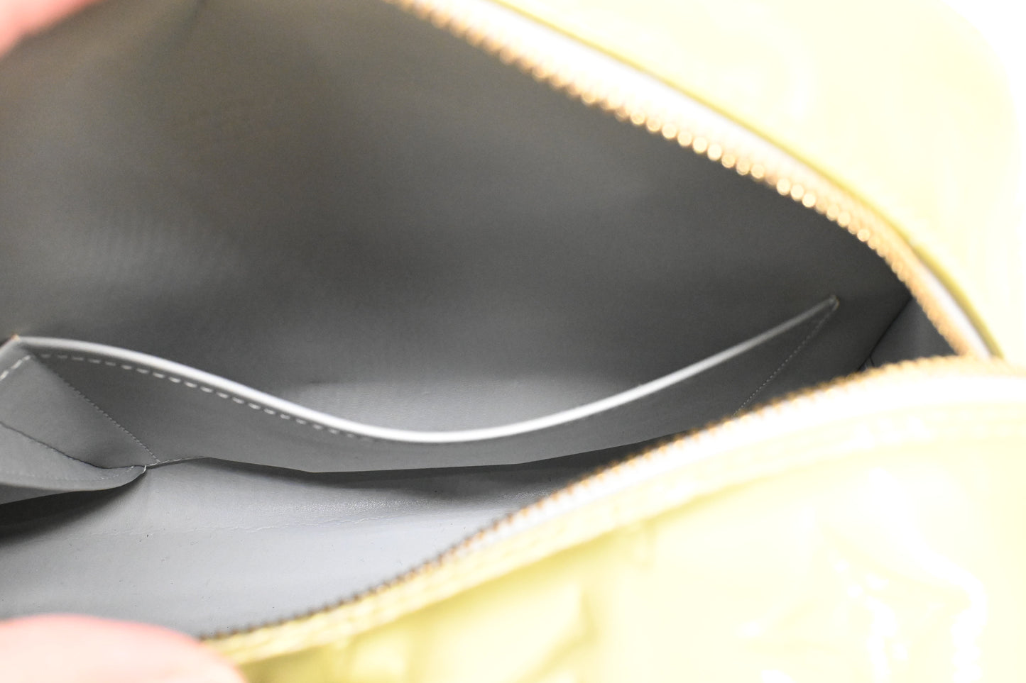 Louis Vuitton Tompkins in Green Metallic Vernis Leather
