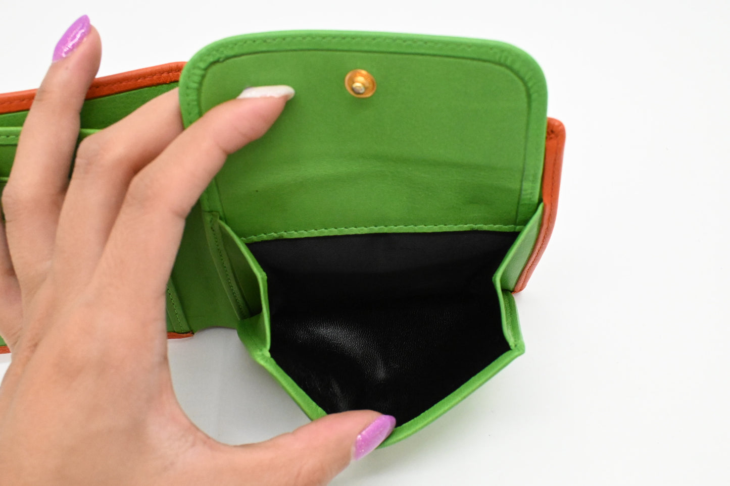 Dior Wallet in Orange Leather