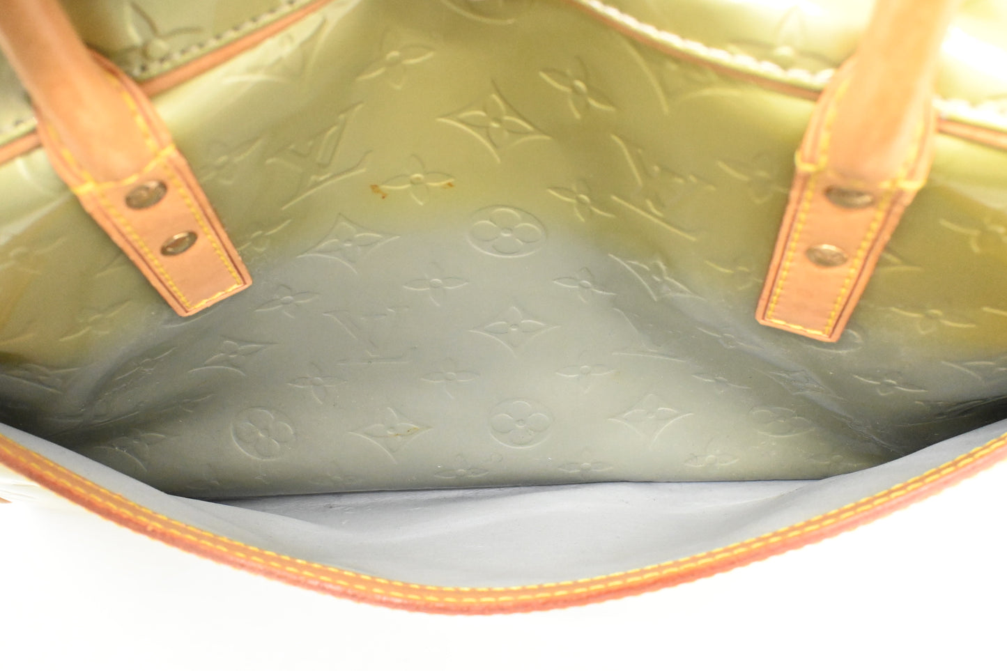 Louis Vuitton Tompkins in Green Metallic Vernis Leather