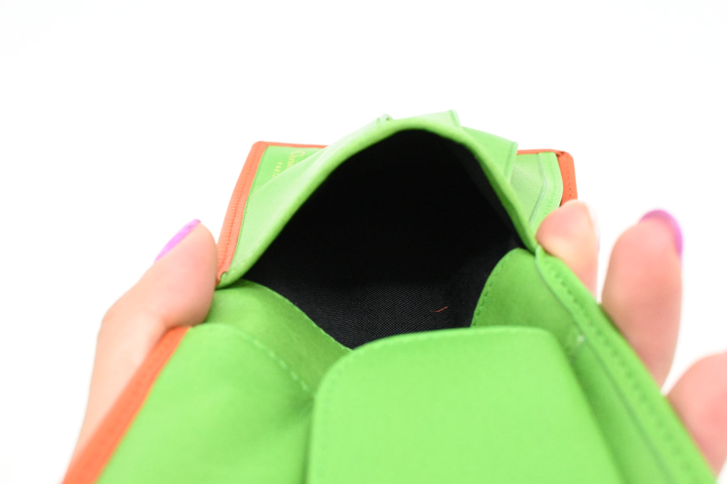 Dior Wallet in Orange Leather