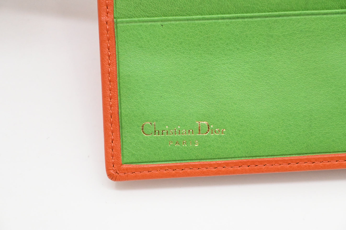 Dior Wallet in Orange Leather