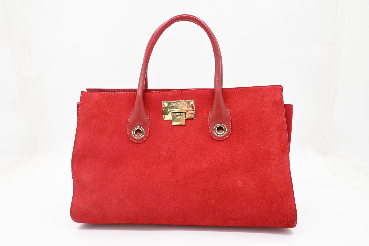 Jimmy Choo Laylin Tote in Red Suede Leather