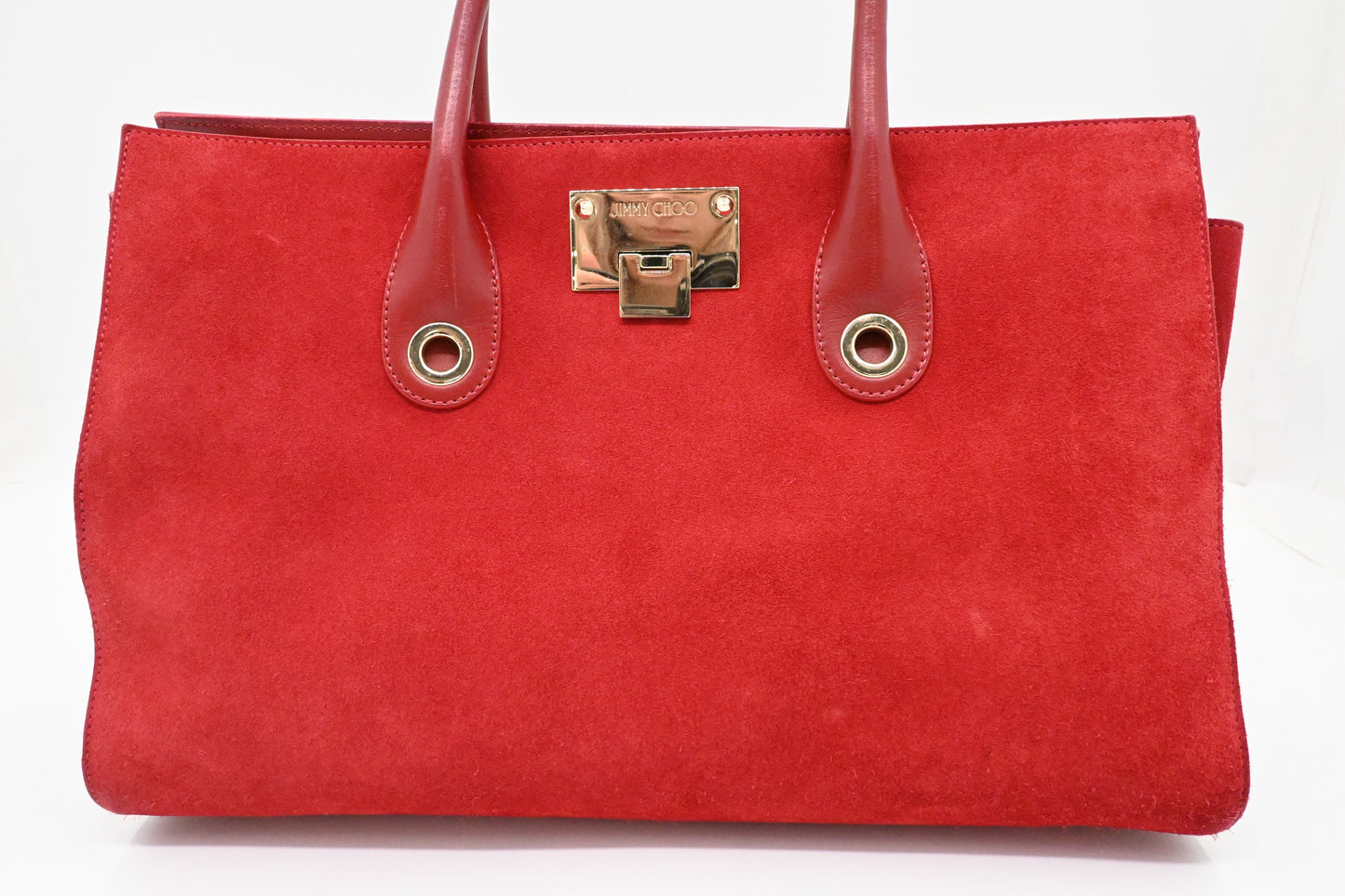 Jimmy Choo Laylin Tote in Red Suede Leather