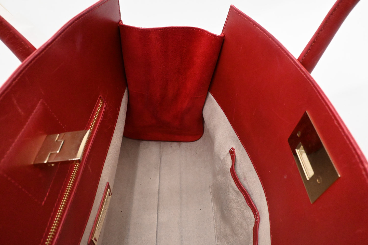 Jimmy Choo Laylin Tote in Red Suede Leather