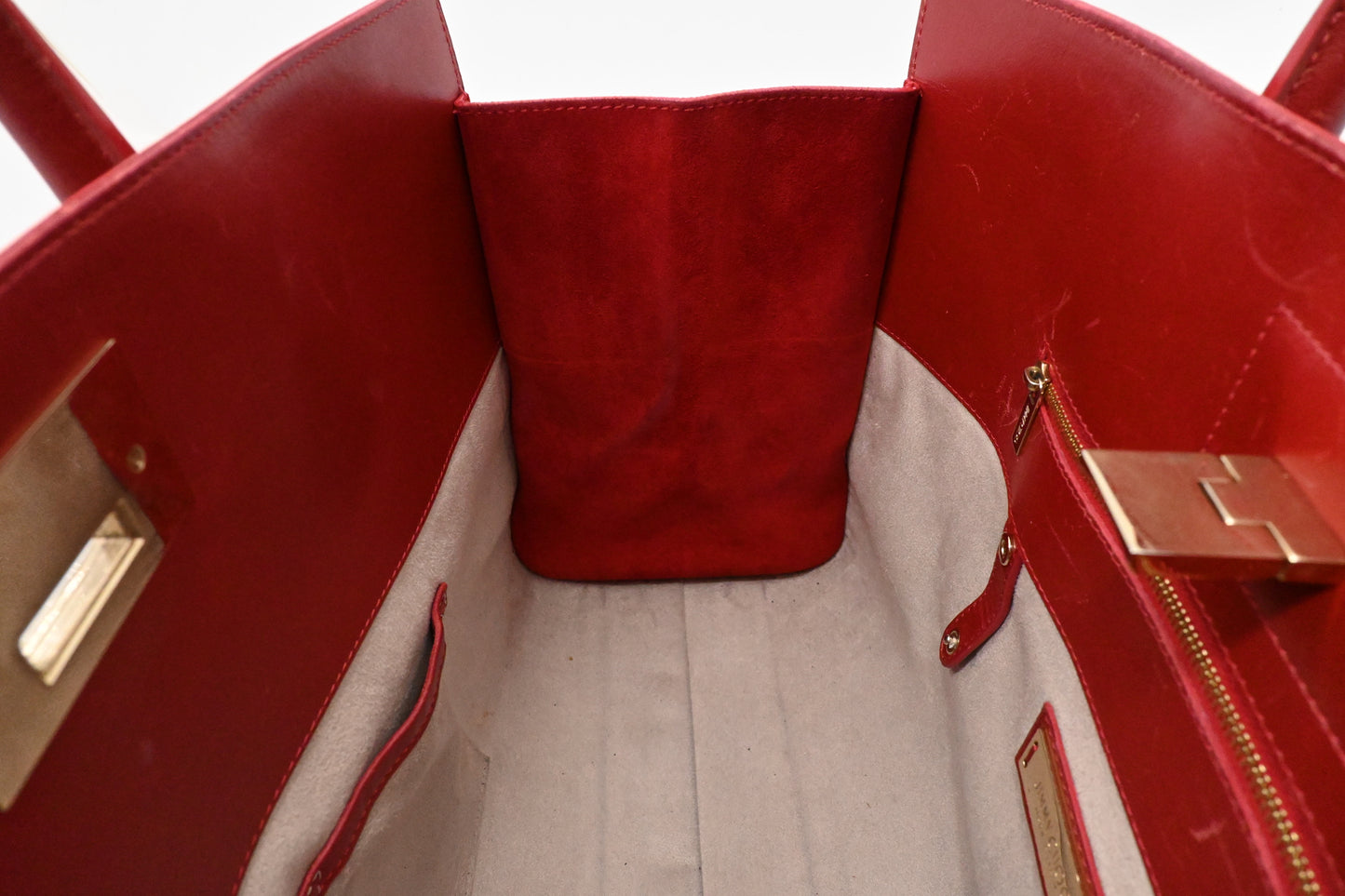 Jimmy Choo Laylin Tote in Red Suede Leather