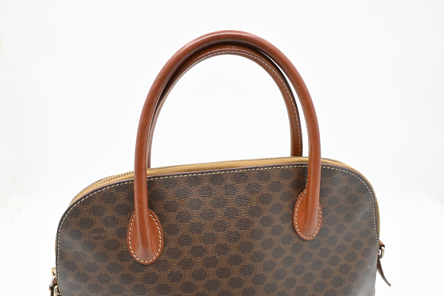 Celine Handbag in Brown Macadam Canvas