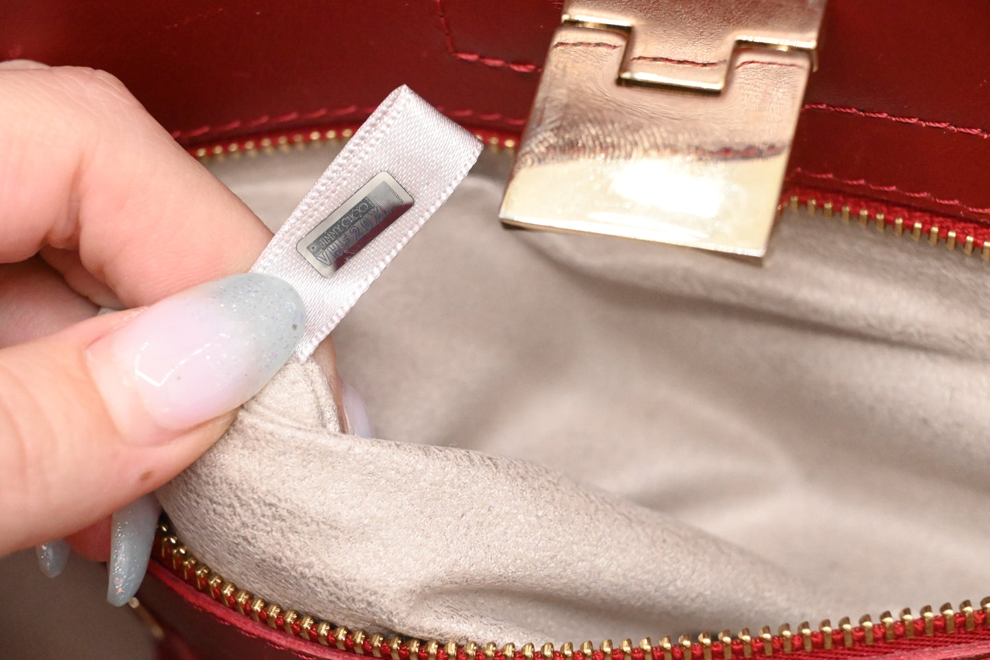 Jimmy Choo Laylin Tote in Red Suede Leather