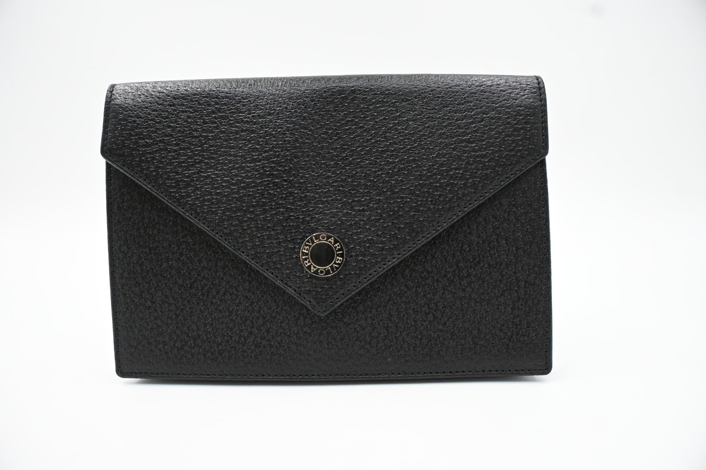 Bvlgari Envelope Pouch in Black Leather