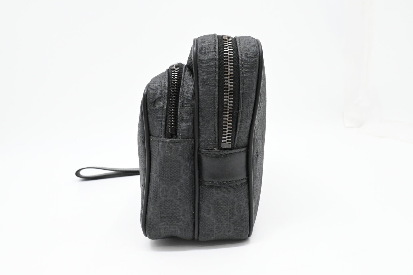 Gucci Wrist Pouch in Black GG Canvas