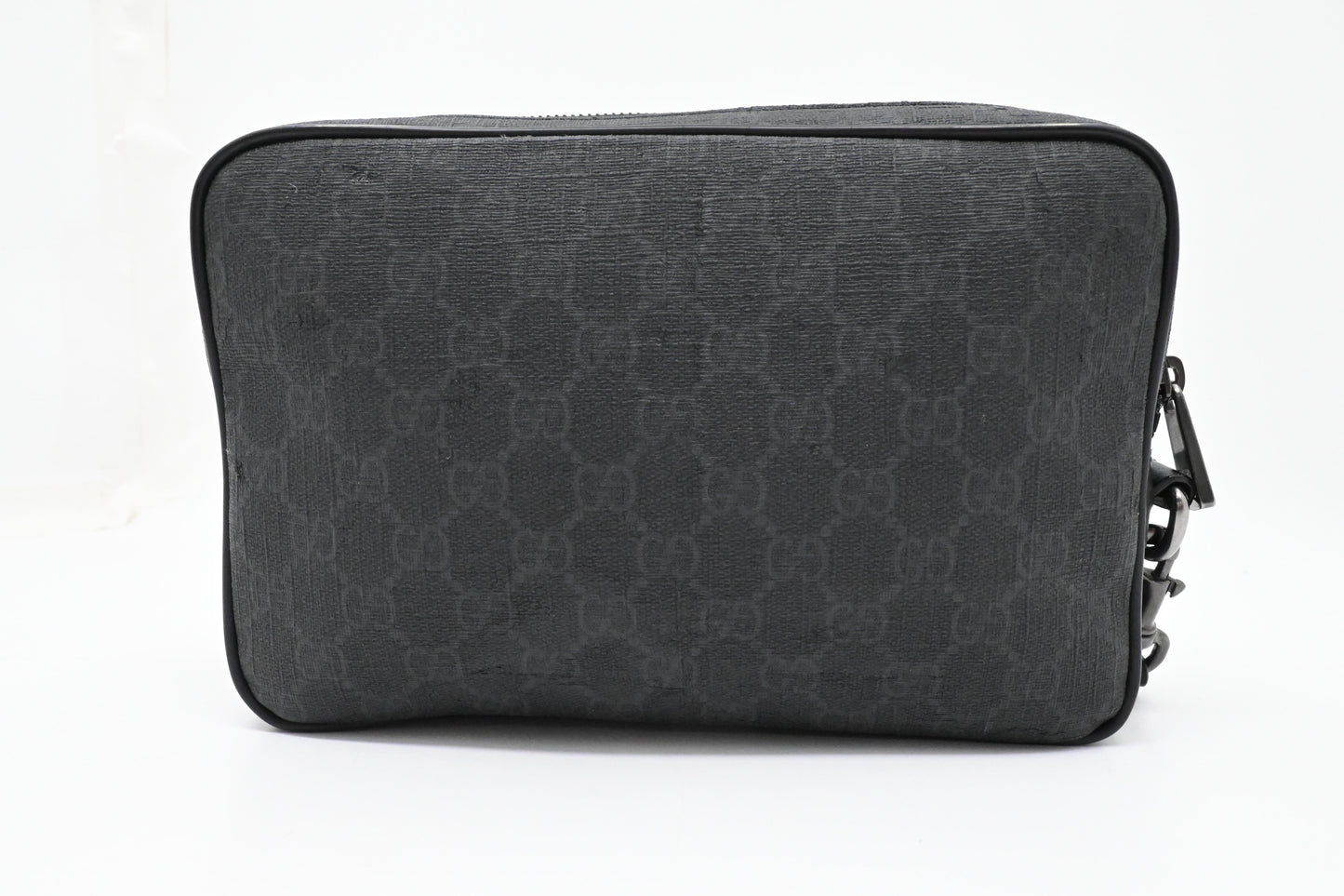 Gucci Wrist Pouch in Black GG Canvas