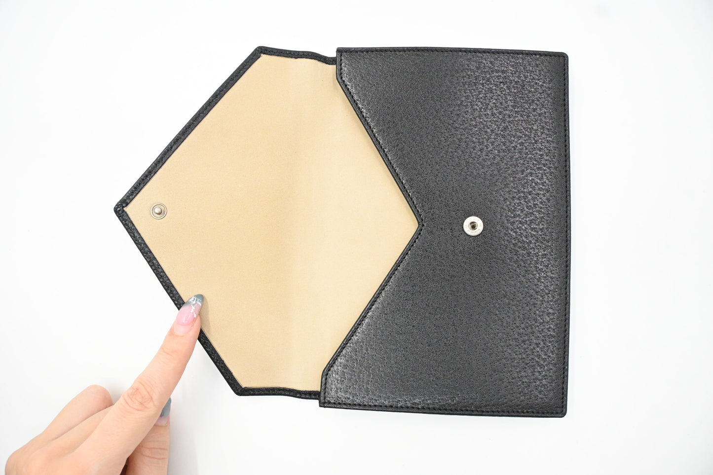 Bvlgari Envelope Pouch in Black Leather