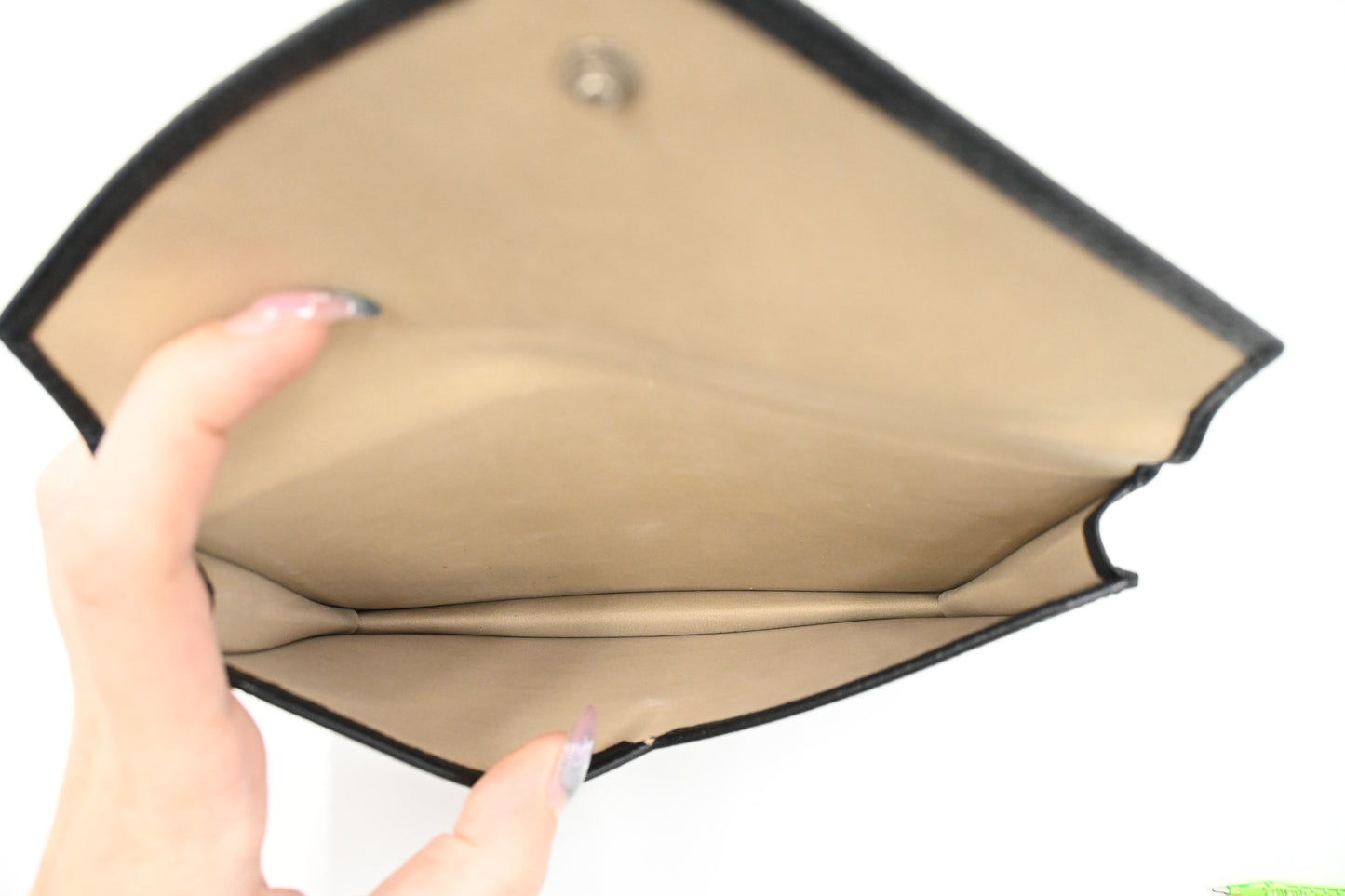 Bvlgari Envelope Pouch in Black Leather