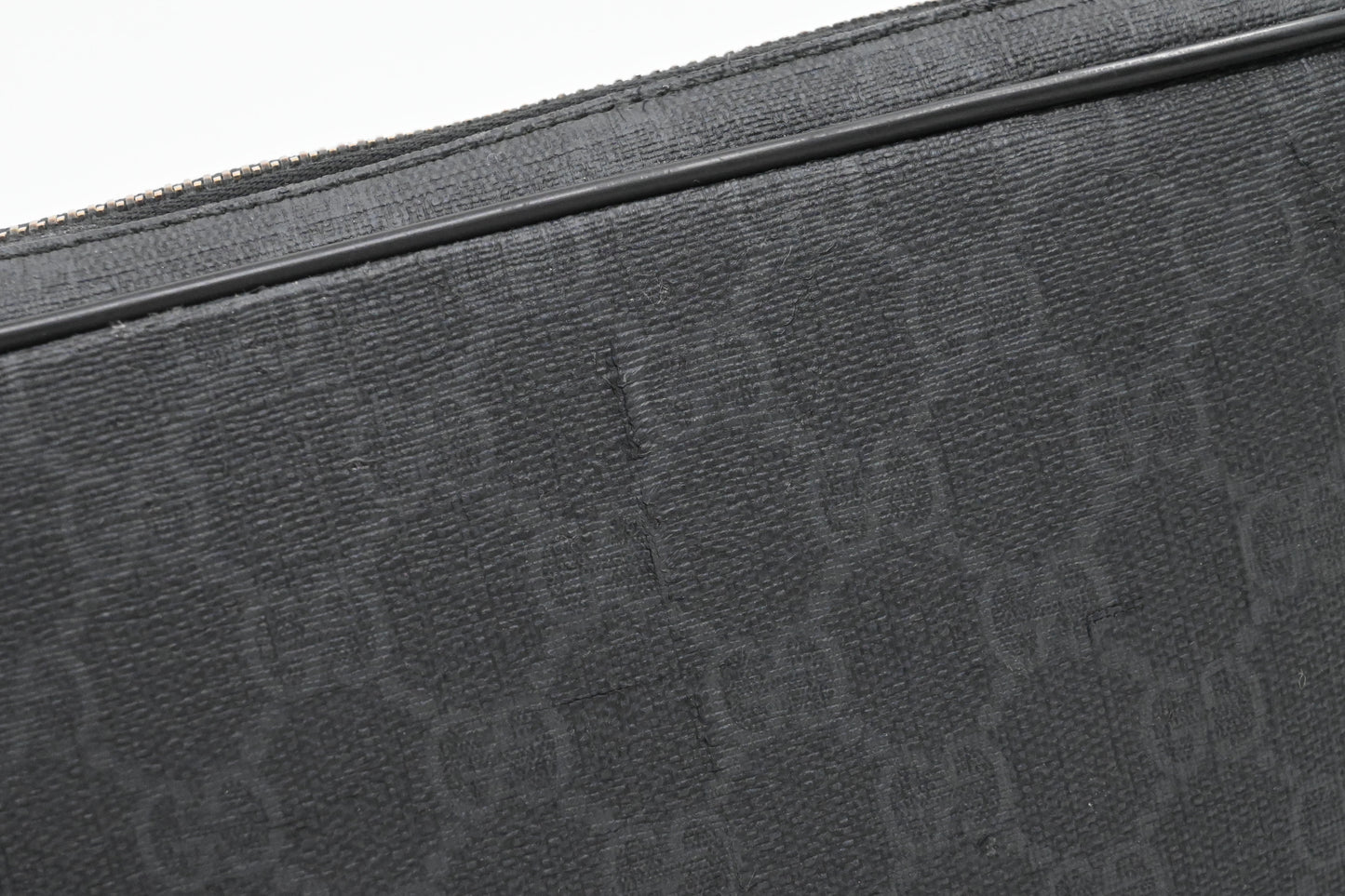 Gucci Wrist Pouch in Black GG Canvas