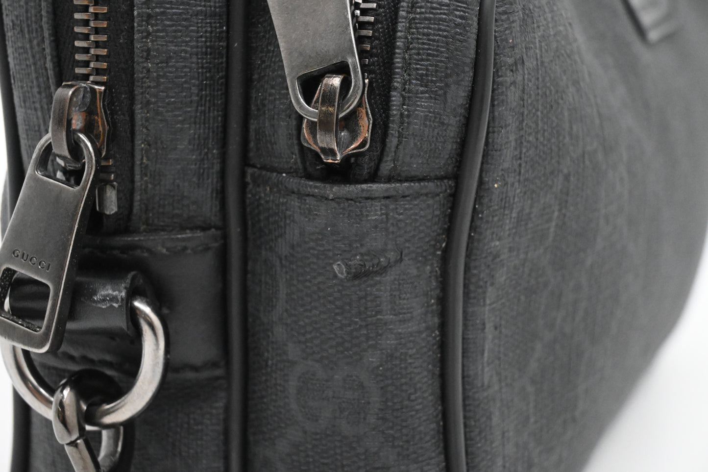 Gucci Wrist Pouch in Black GG Canvas
