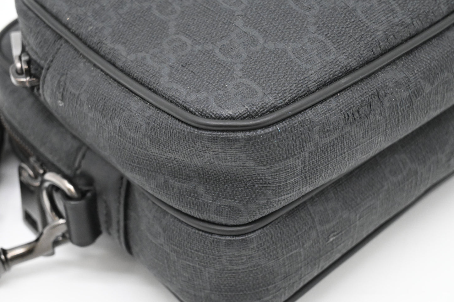 Gucci Wrist Pouch in Black GG Canvas