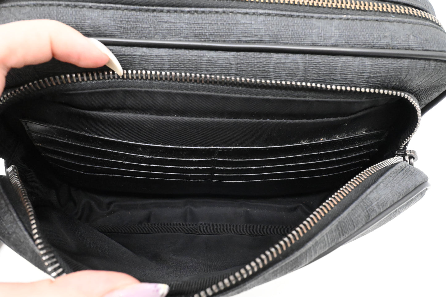 Gucci Wrist Pouch in Black GG Canvas