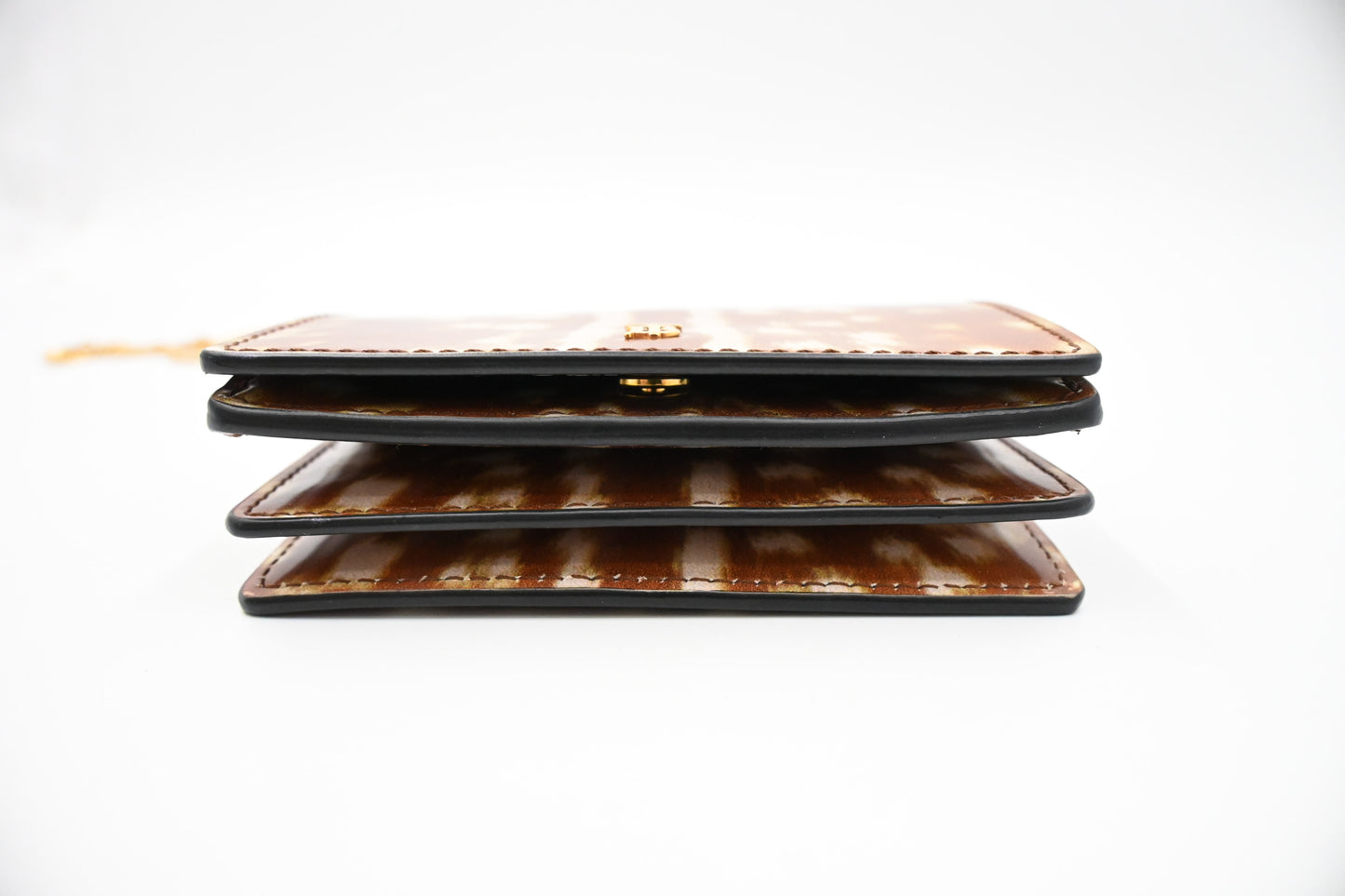 Burberry Compact Wallet on Chain in Deer Print Leather