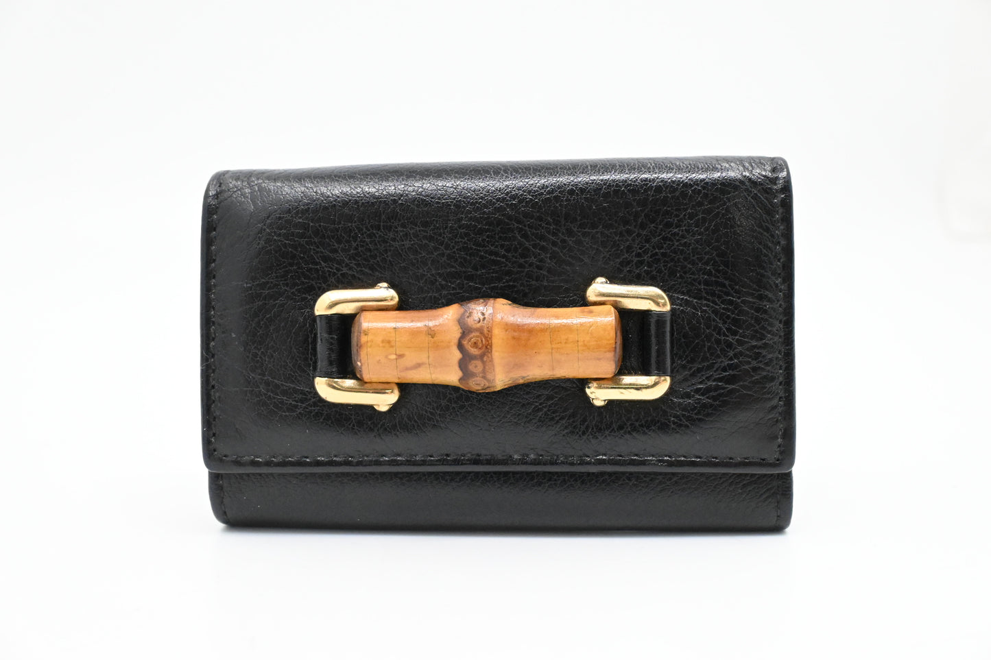 Gucci Bamboo Key Case 6 in Black Leather