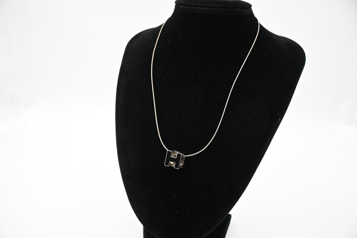 Hermes Black H Cube Necklace