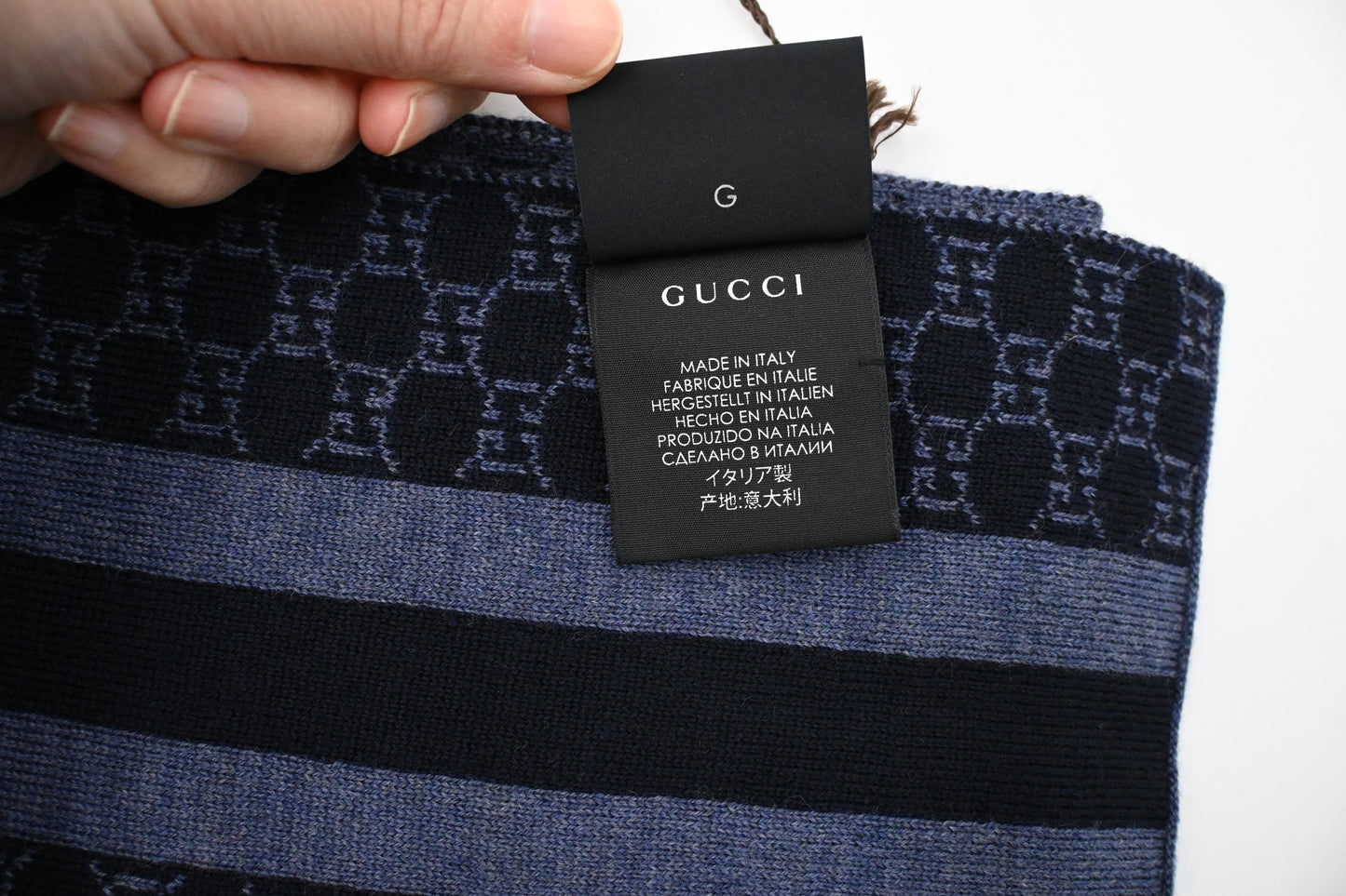 Gucci Scarf in Blue Wool