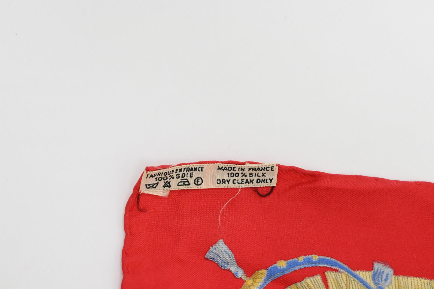 Hermes 'Caparaçons de la France et de l'Inde' Carre 90 in Red Silk